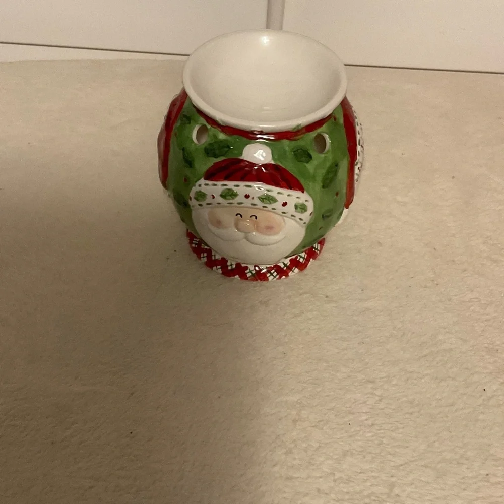 Santa Claus Ceramic Wax Warmer - Green and Red